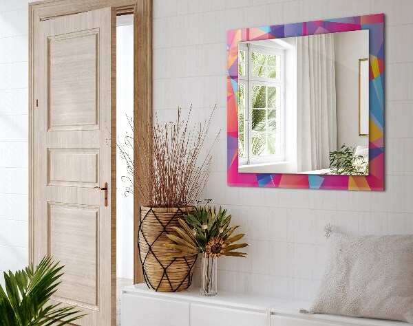 Decorative mirror Coloured geometric motifs
