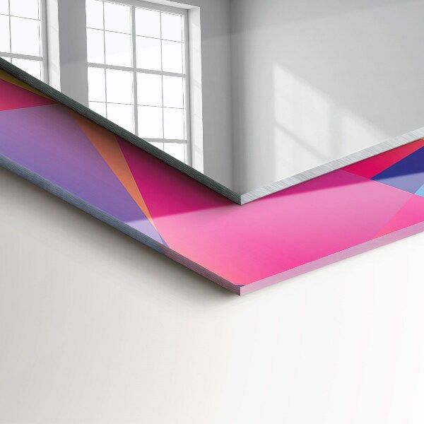 Decorative mirror Coloured geometric motifs