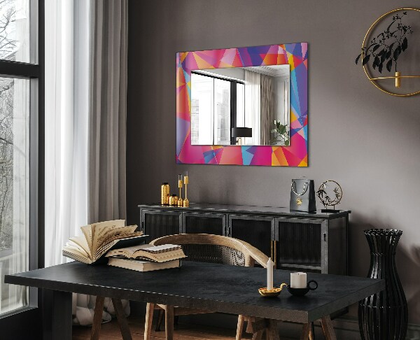 Decorative mirror Coloured geometric motifs
