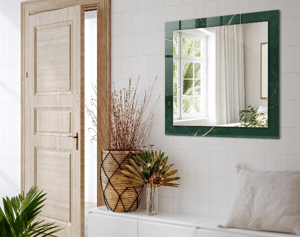 Printed mirror Green and golden leaves