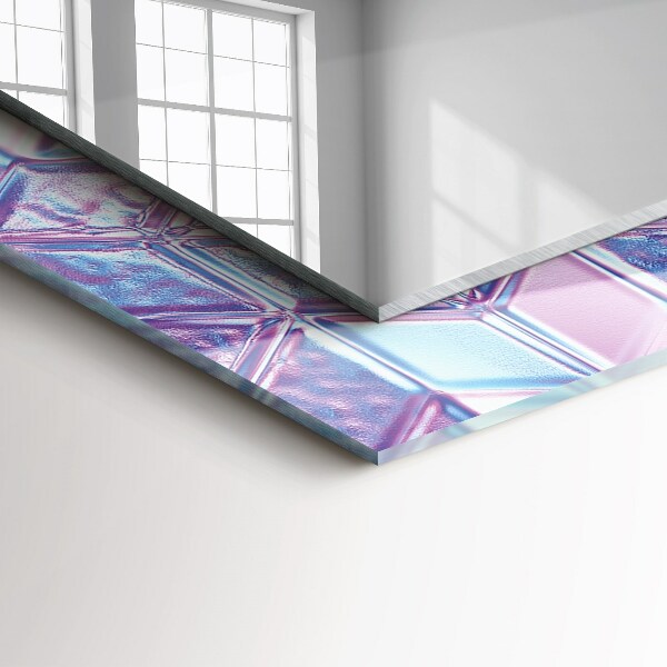 Mirror frame with print Coloured transparent cubes