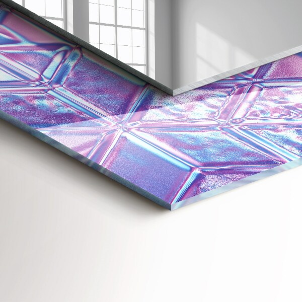 Mirror frame with print Coloured transparent cubes