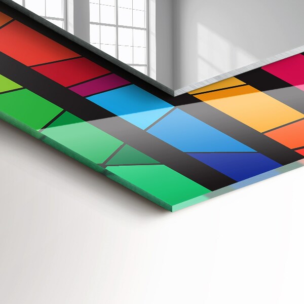 Printed mirror Strips of coloured glass