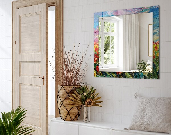 Mirror frame with print Field of tulips