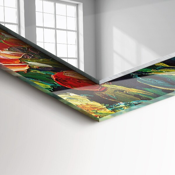Mirror frame with print Field of tulips