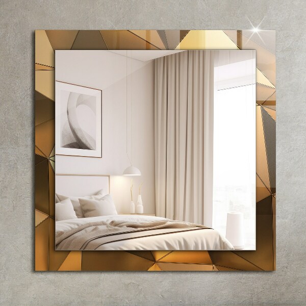 Wall mirror design Golden geometric motifs