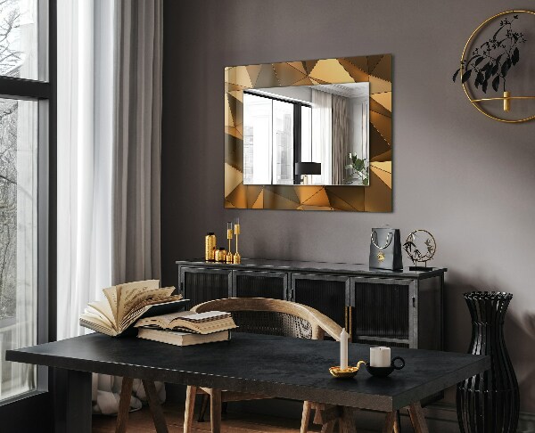 Wall mirror design Golden geometric motifs