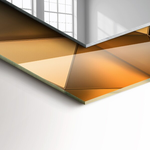 Wall mirror design Golden geometric motifs