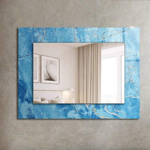 Printed mirror Blue marble designs