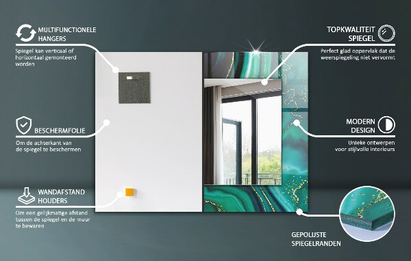 Wall mirror design Coloured tiles