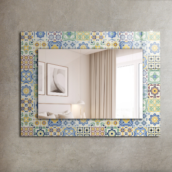 Wall mirror design Coloured tiles