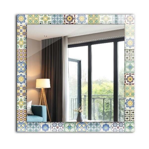 Wall mirror design Coloured tiles
