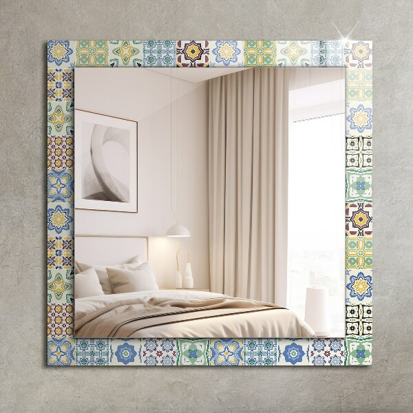 Wall mirror design Coloured tiles