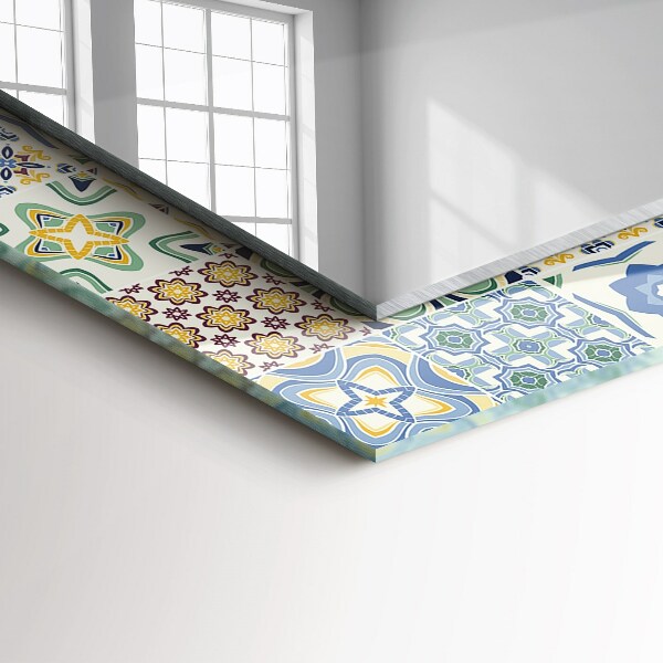 Wall mirror design Coloured tiles