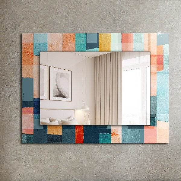 Decorative mirror Coloured abstract rectangles