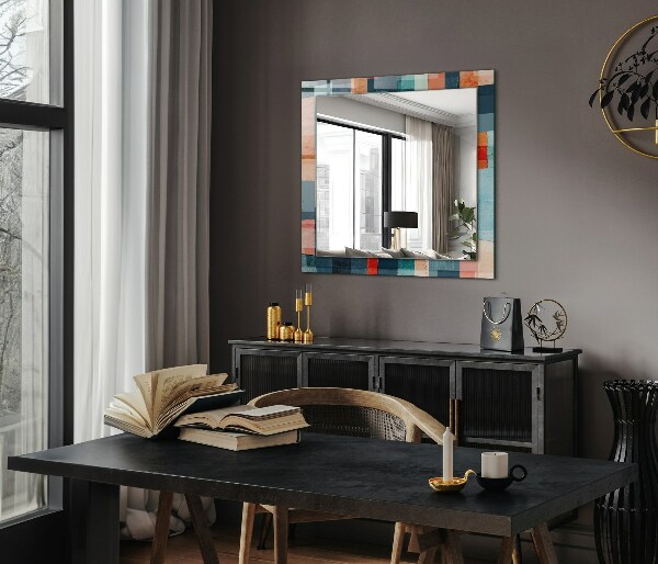 Decorative mirror Coloured abstract rectangles