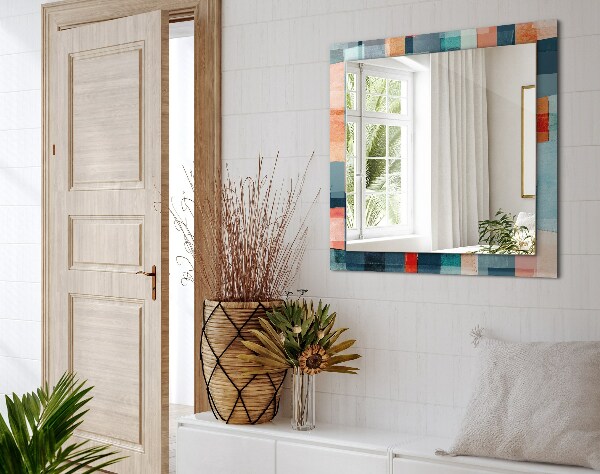 Decorative mirror Coloured abstract rectangles