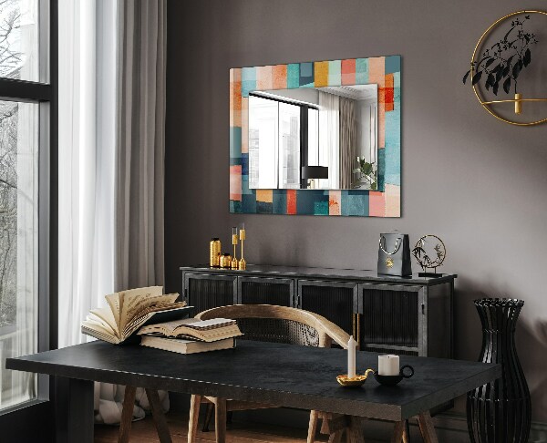 Decorative mirror Coloured abstract rectangles