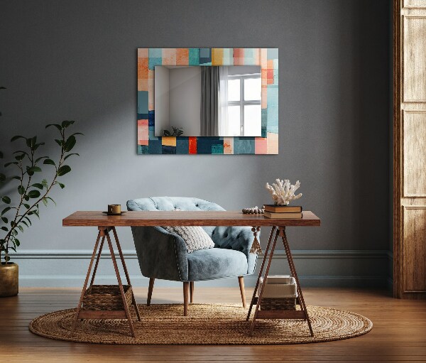 Decorative mirror Coloured abstract rectangles