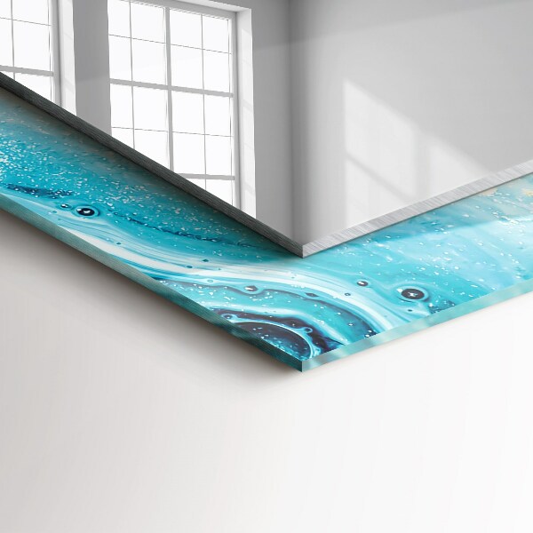 Wall mirror decor Blue abstract art