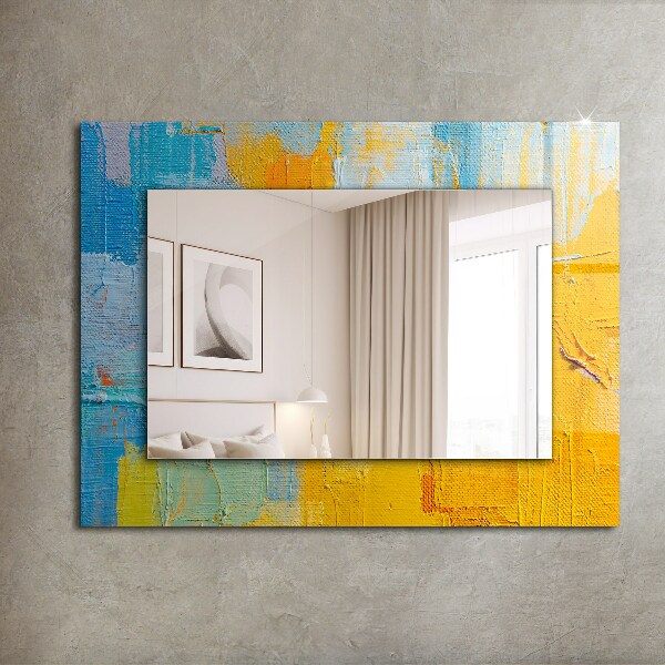 Mirror frame with print Abstract oil painting