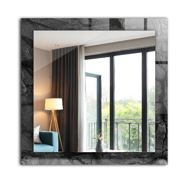 Wall mirror design Cracks in a black stone