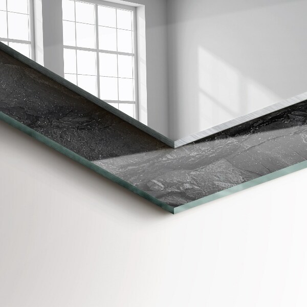 Wall mirror design Cracks in a black stone