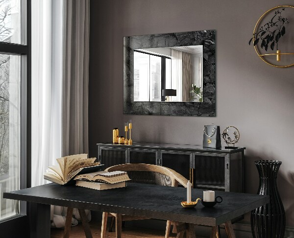 Wall mirror design Cracks in a black stone