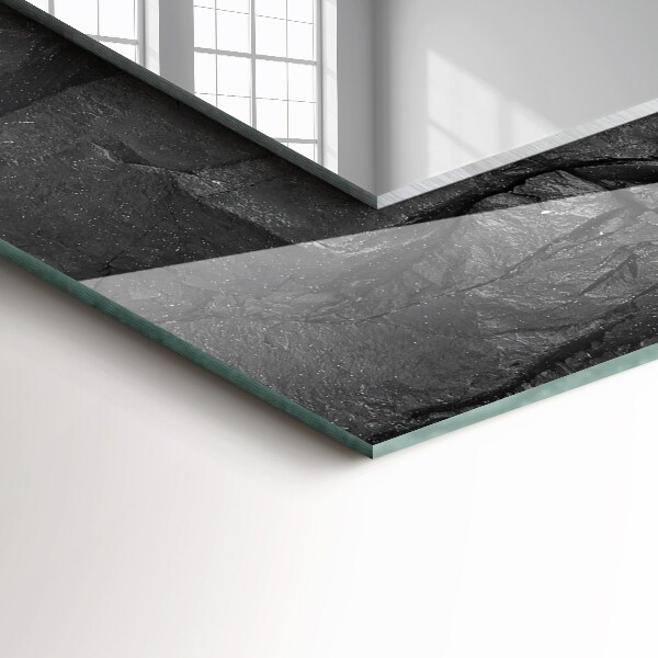Wall mirror design Cracks in a black stone