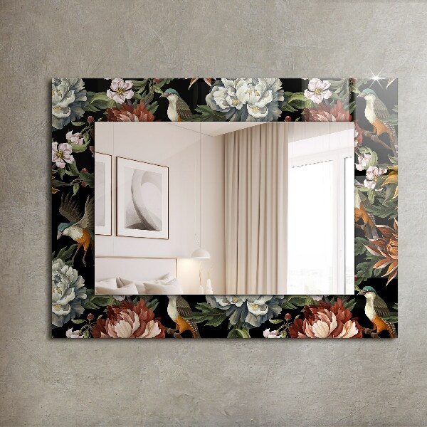 Decorative mirror Flowers and birds