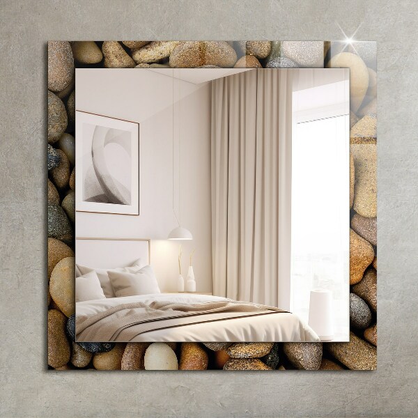 Wall mirror decor Plain coloured stones