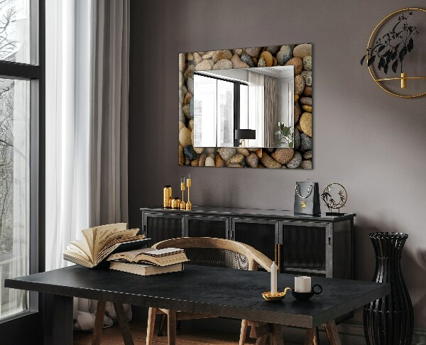 Wall mirror decor Plain coloured stones