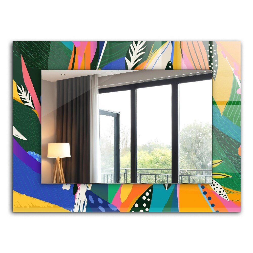 Wall mirror design Coloured abstract motif