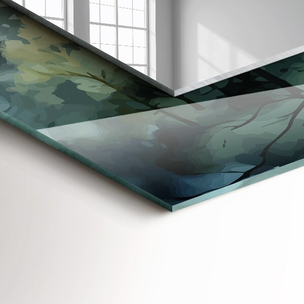 Mirror frame with print Flowers leaves birds