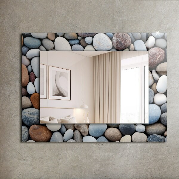 Mirror frame with print Blue abstract pattern