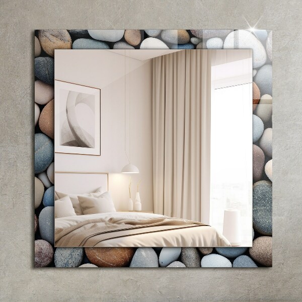 Mirror frame with print Blue abstract pattern