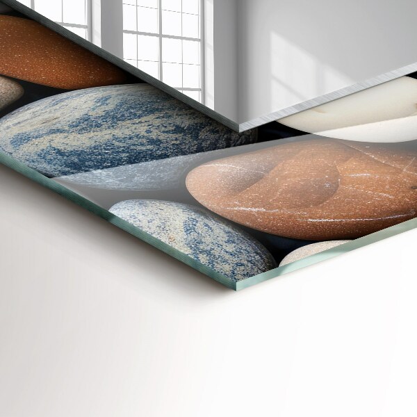 Mirror frame with print Blue abstract pattern