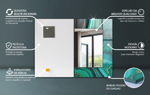 Decorative mirror Abstract blue stripes