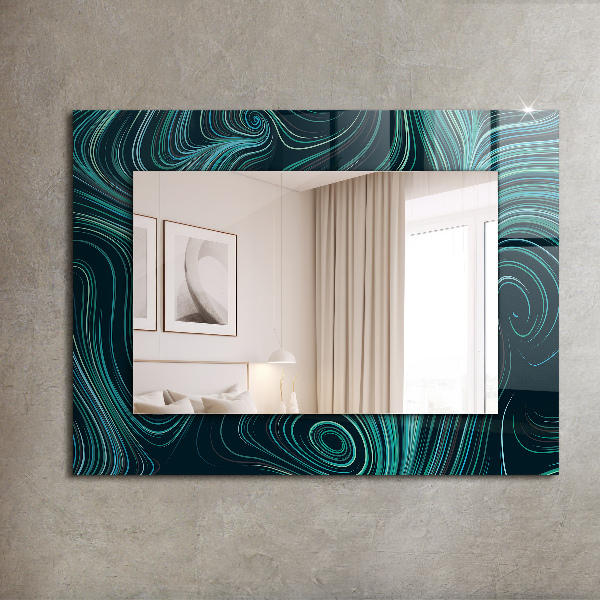 Mirror frame with print Textured stone