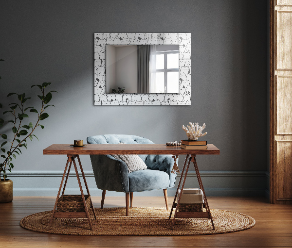 Wall mirror design Tukan jungle leaves
