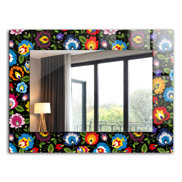 Mirror frame with print Flowers and fruits