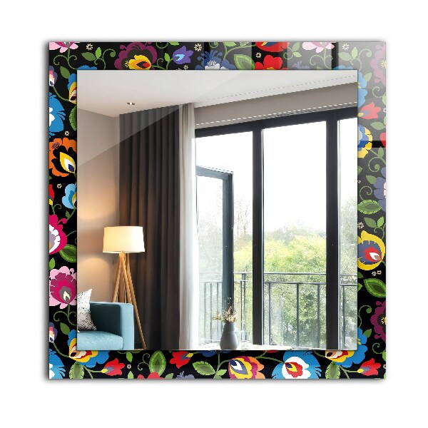 Mirror frame with print Flowers and fruits