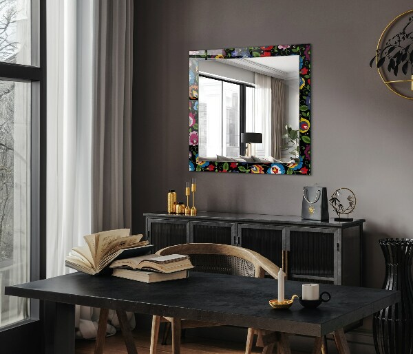Mirror frame with print Flowers and fruits