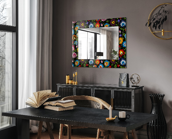 Mirror frame with print Flowers and fruits