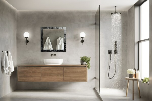 Wall mirror design Coloured abstract motifs