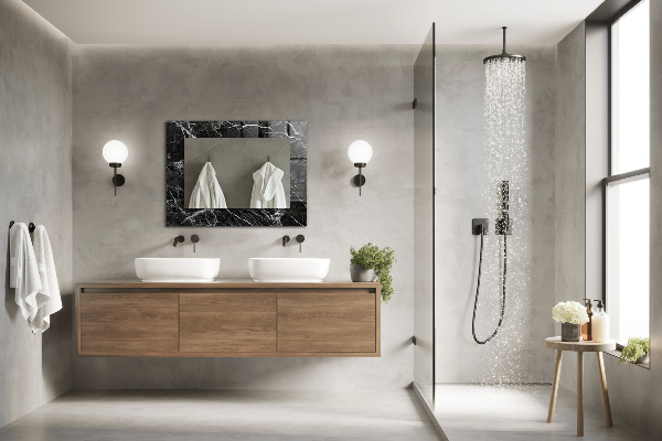 Wall mirror design Coloured abstract motifs