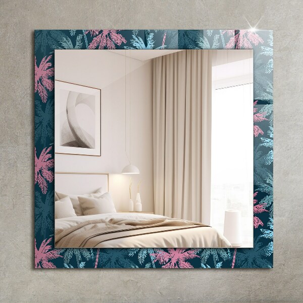 Wall mirror decor Textured wooden board