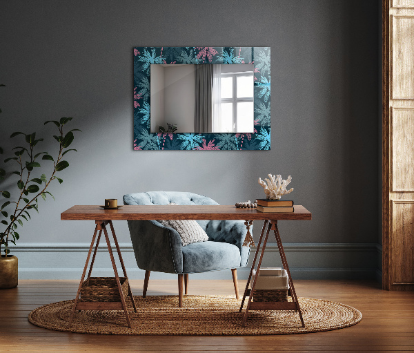 Wall mirror decor Textured wooden board