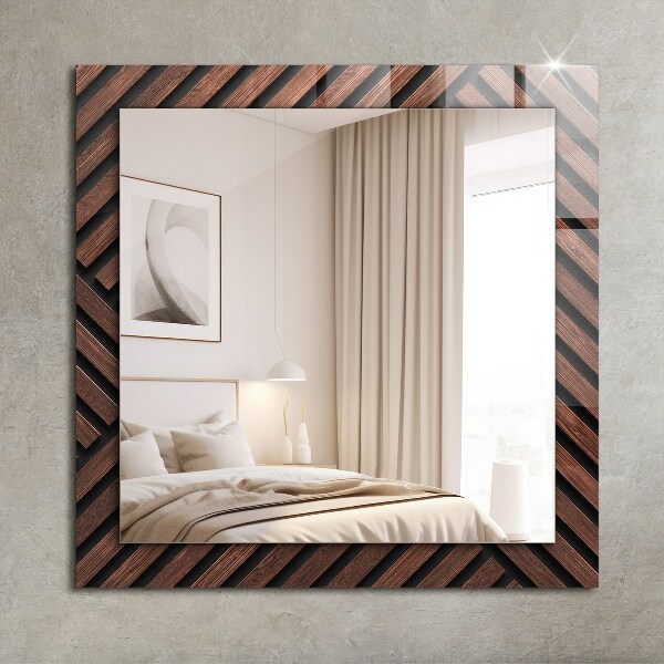 Decorative mirror Diagonal lines in bone