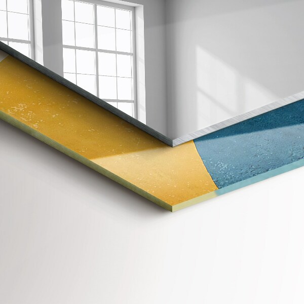 Mirror frame with print Coloured motifs